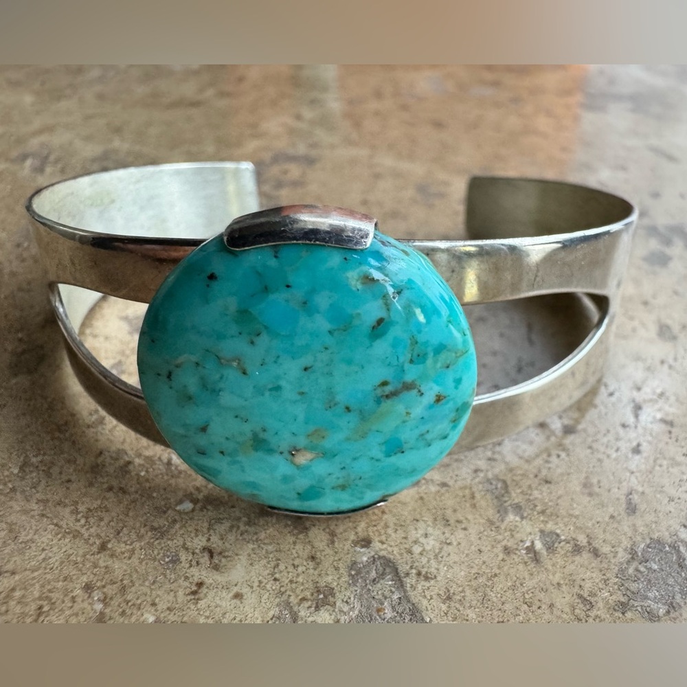 Jay King Turquoise Desert Rose Trading Post 925 sterling cuff